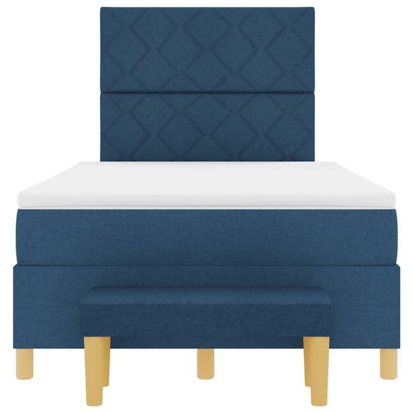 Легло с пружинирана основа с матрак Синьо 120 x 190 cm текстил