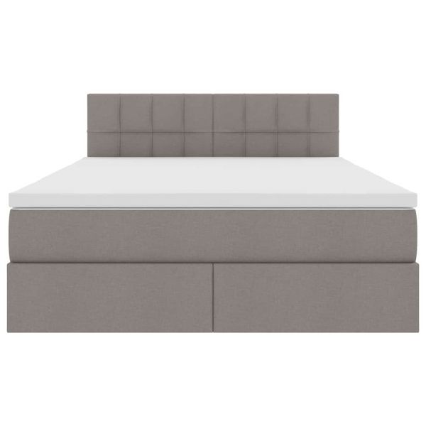 Легло с място за съхранение и LED Таупе 140 x 200 cm Полиестер
