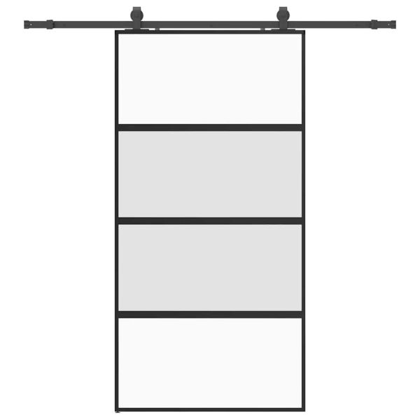 Плъзгаща се врата с комплект обков Черно 102,5x205 cm