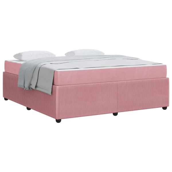 Рамка за легло с матрак Розово 180 x 200 cm текстил