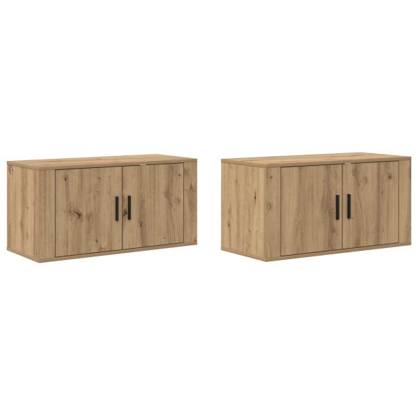 Комплект стенен ТВ шкаф 2 pcs Дъб 80 х 34,5 х 40 см