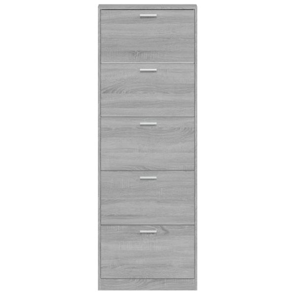 Шкаф за обувки, сив сонома, 59x17x169 см, инженерно дърво