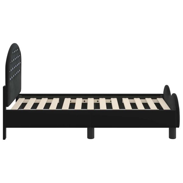 Легло за малко с главна дъска Черно 70 x 140 cm Кадифе