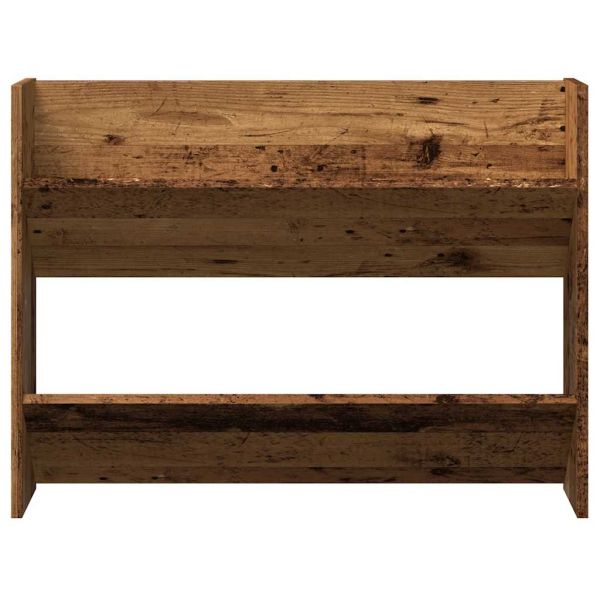 Стенен шкаф за обувки старо дърво 80x18x60 см инженерно дърво