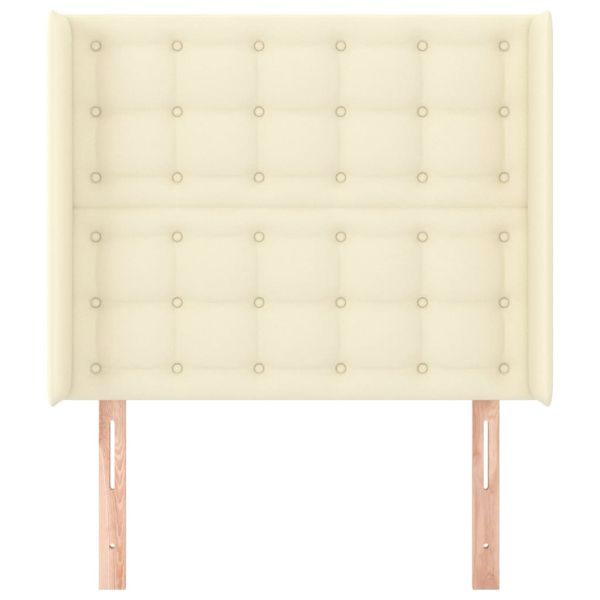 Горна табла с уши, кремава, 83x16x118/128 см, изкуствена кожа