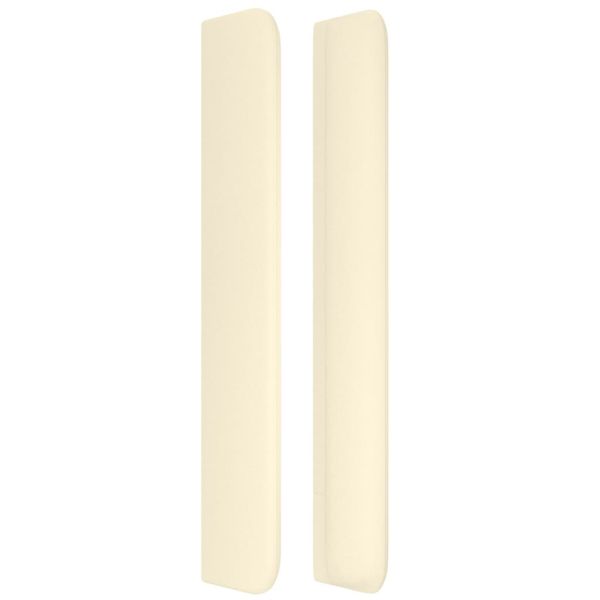 Горна табла с уши, кремава, 83x16x118/128 см, изкуствена кожа