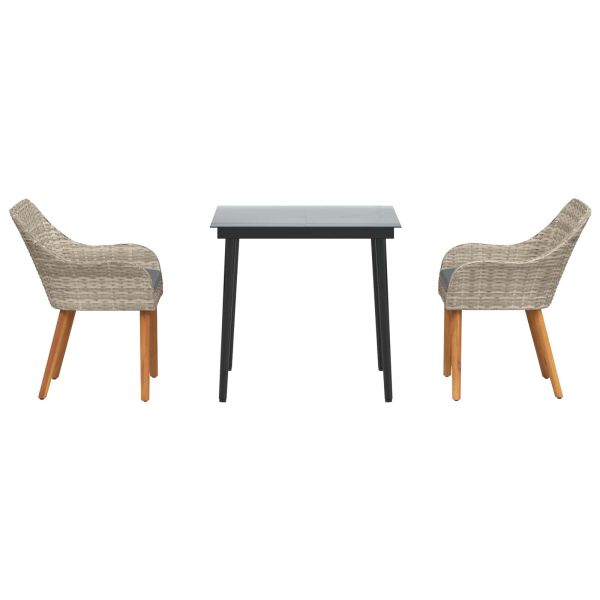 Трапезен комплект Светлосиво Полиратан