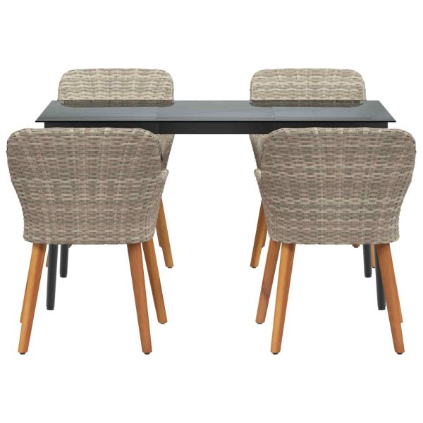 Трапезен комплект Светлосиво Полиратан