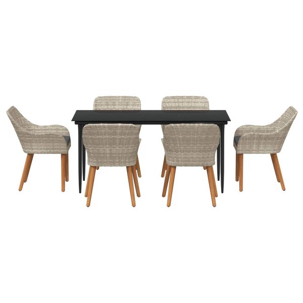 Трапезен комплект Светлосиво Полиратан