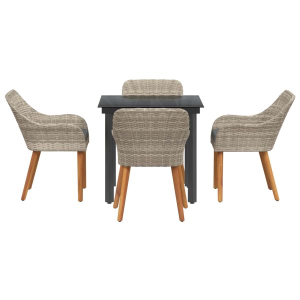 Трапезен комплект Светлосиво Полиратан