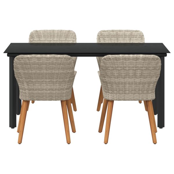 Трапезен комплект Светлосиво Полиратан