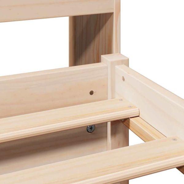 Легло с етажерка за книги, без матрак, 150x200 см, бор масив