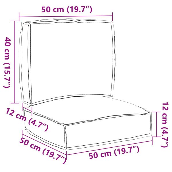 Комплект възглавници за палет 2 pcs Сив Оксфордска тъкан