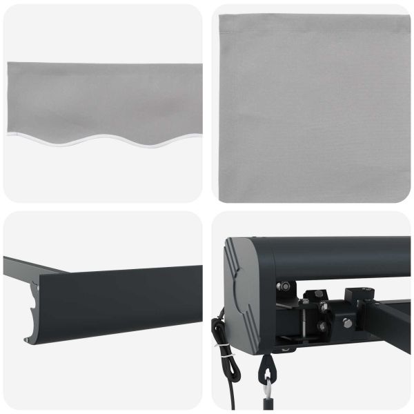 Сгъваем навес Светлосиво 300 x 250 cm Текстил и Метал