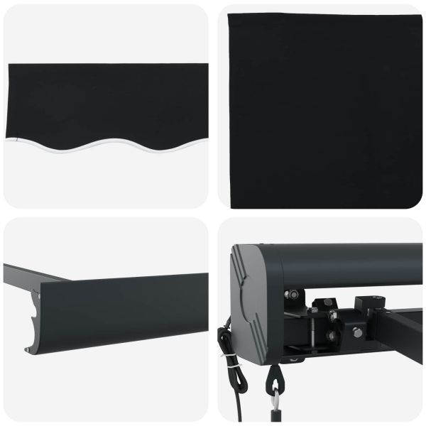 Сгъваем навес Черно 400 × 300 cm Плат, метал