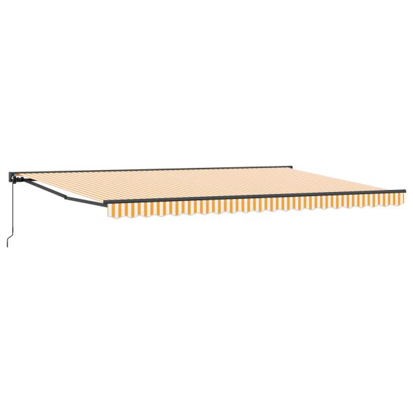 Сгъваем навес Оранжево и бяло 500x300 см текстил