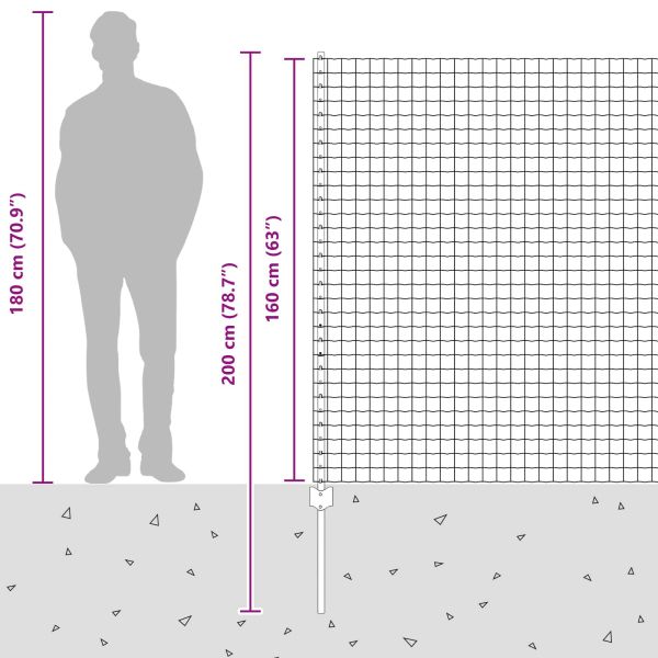 Ограда и колче Сребрист 1,6 x 10 m Стомана