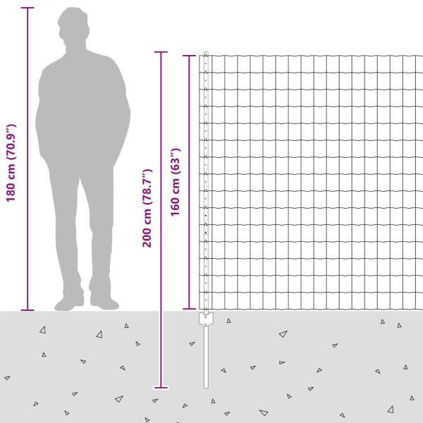 Ограда и колче Сребрист 1,6 x 10 m Стомана