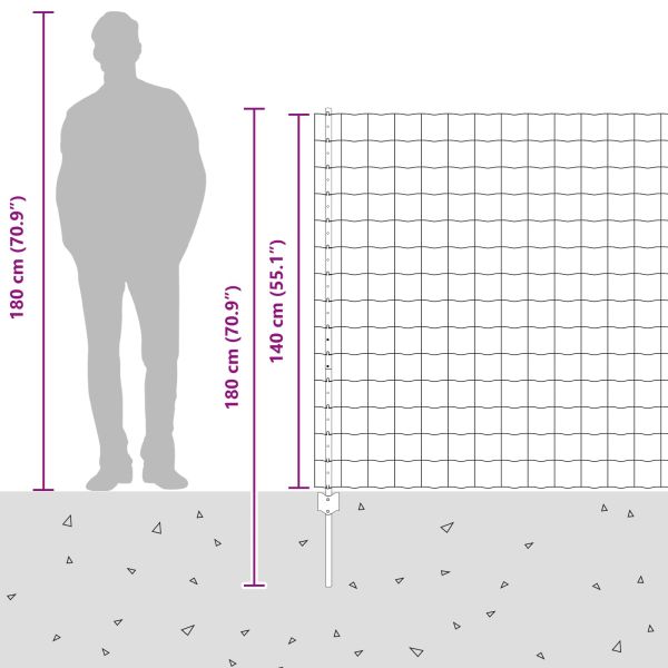 Ограда и колче Сребрист 1,4 x 10 m Стомана
