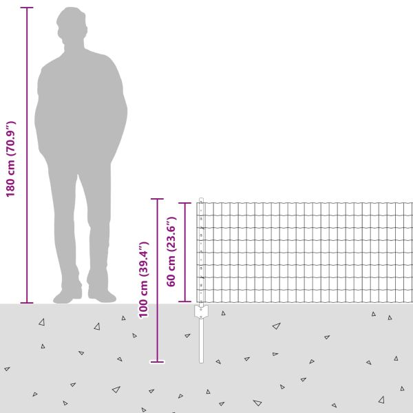 Ограда и колче Сребрист 0,6 x 25 м Стомана