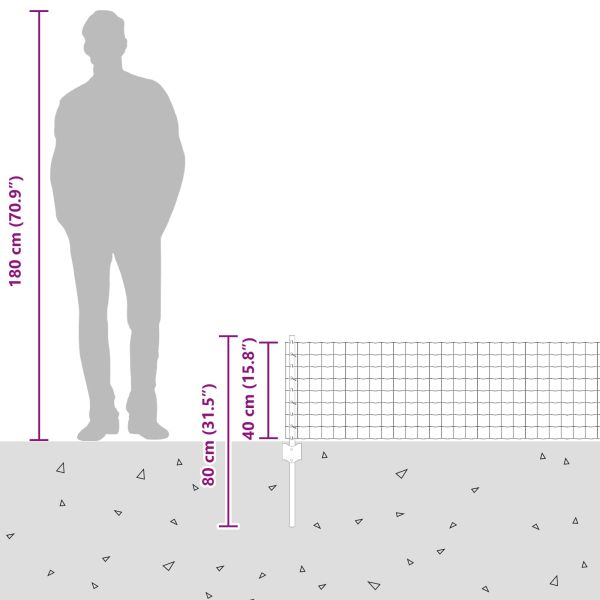 Ограда и колче Сребрист 1 x 25 m Стомана