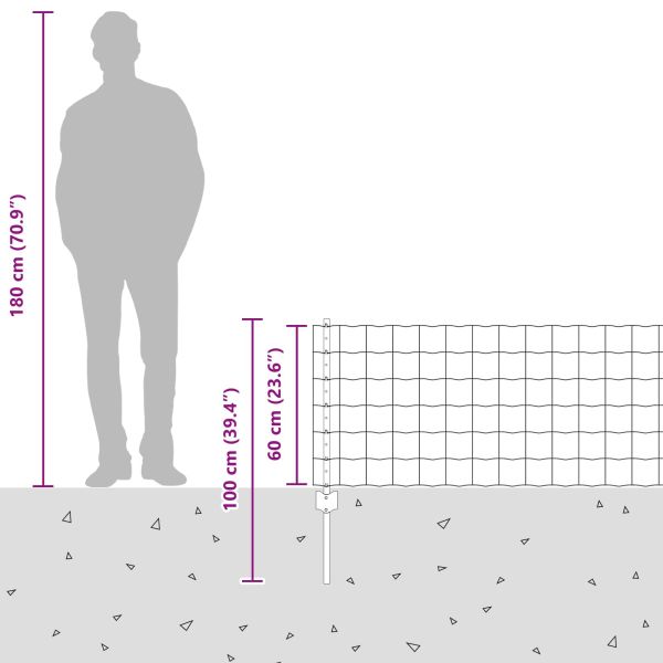 Ограда и колче Сребрист 0,6 x 25 м Стомана
