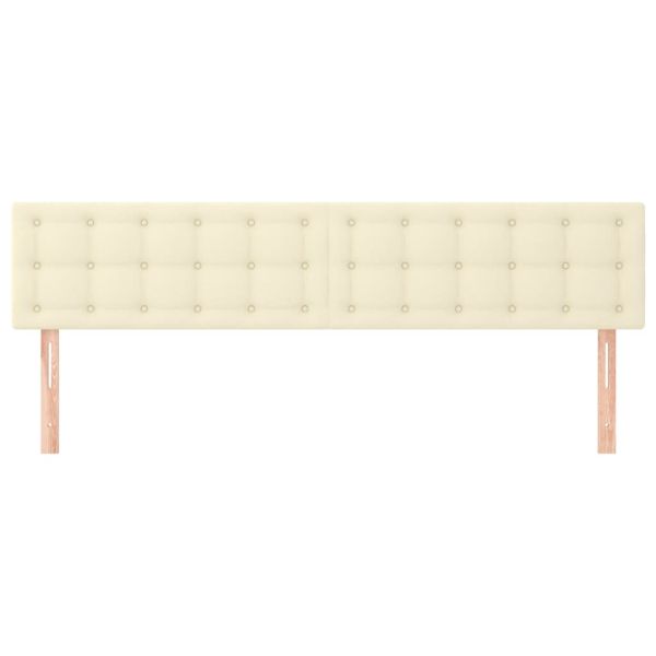 Горни табли за легло 2 бр кремави 80x5x78/88 см изкуствена кожа