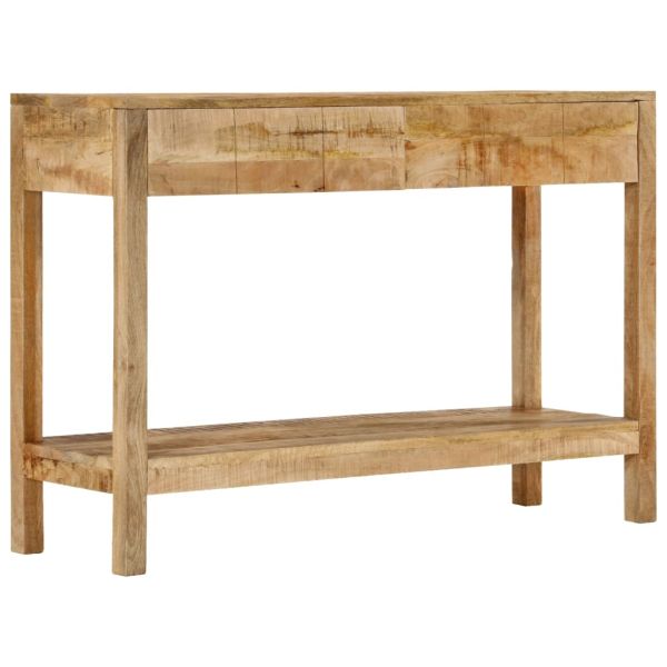 Конзолна маса с 2 чекмеджета, 110x35x75 cм, мангово дърво масив
