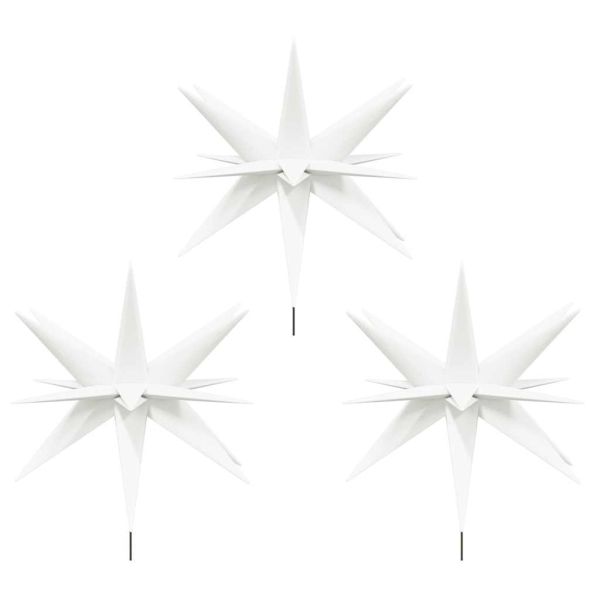 Коледни лампи с шипове, 3 бр, LED, сгъваеми,бяла, 35 см