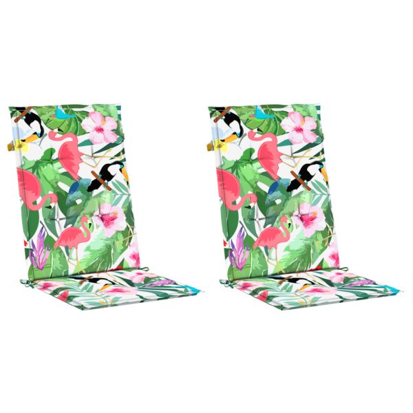 Възглавници за столове с облегалки 2 бр шарени 120x50x3 см плат