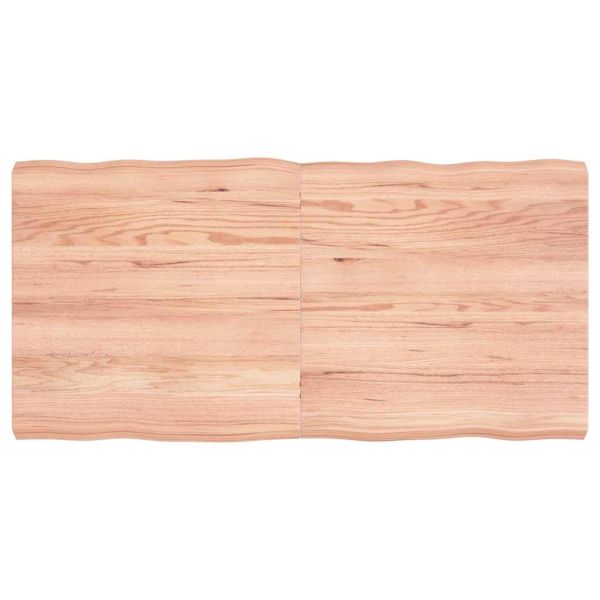 Плот за маса светлокафяв 120x60x(2-6) см обработен масивен дъб