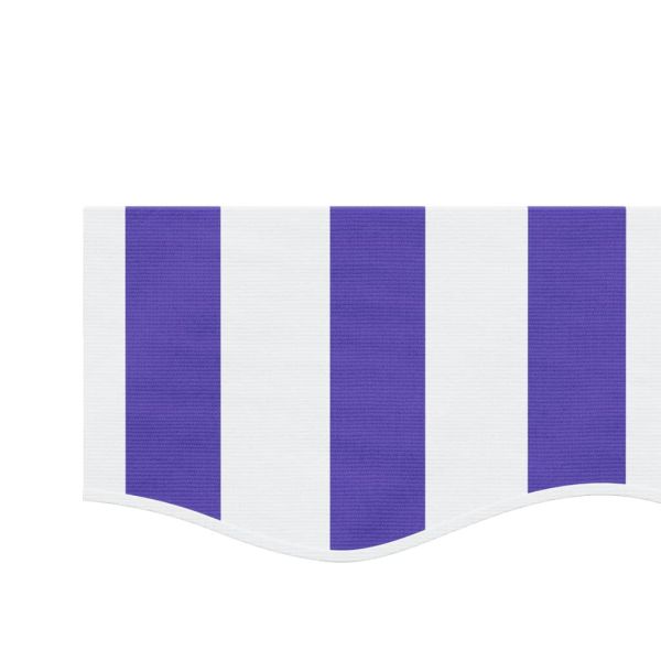 Резервно платнище за волан за тенти, синьо-бели ленти, 4 м