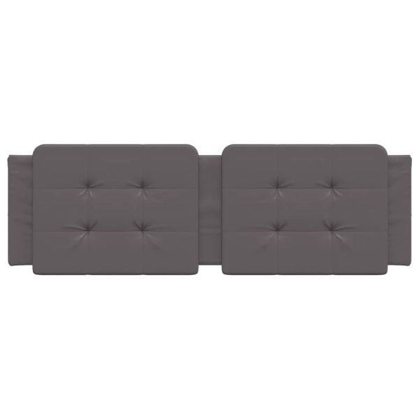 Мека табла за легло Zadar, сива, 160 см, изкуствена кожа