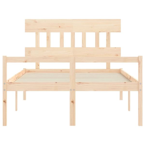 Легло за възрастни с табла, двойно, масивно дърво