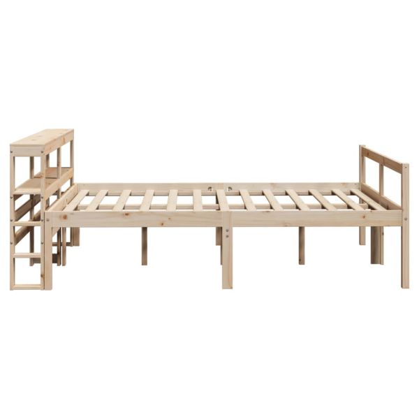 Легло за възрастни с табла, 120x200 см, борово дърво масив