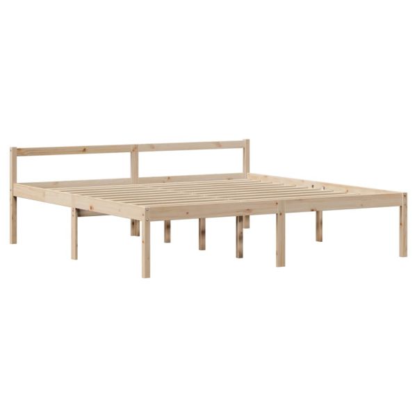 Легло с етажерка за книги, без матрак, 180x200 см, бор масив