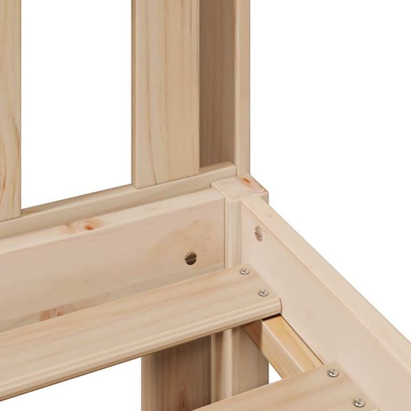 Легло с рафтове за книги, без матрак, 90x200 см, бор масив