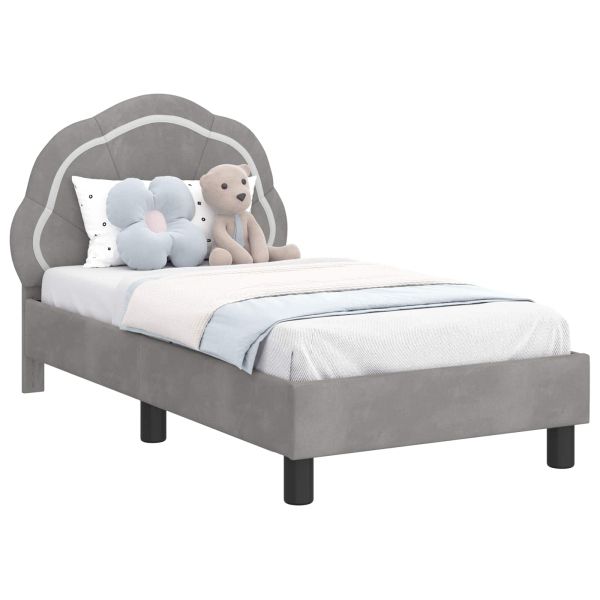 Легло за малко с главна дъска Светлосиво 70 x 140 cm Кадифе