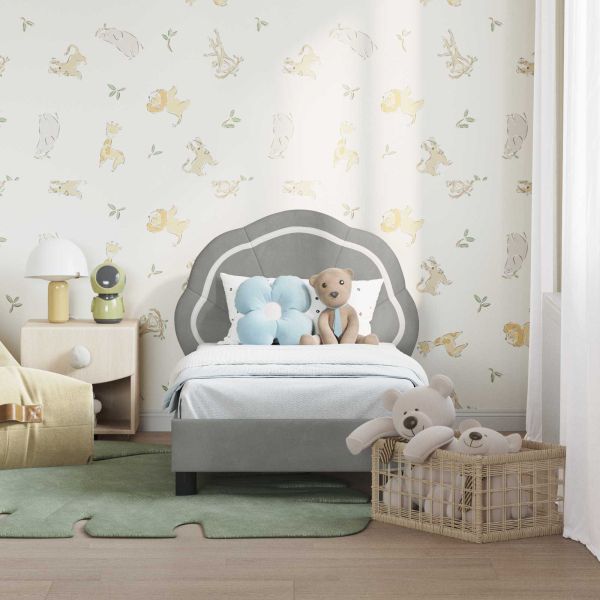 Легло за малко с главна дъска Светлосиво 70 x 140 cm Кадифе