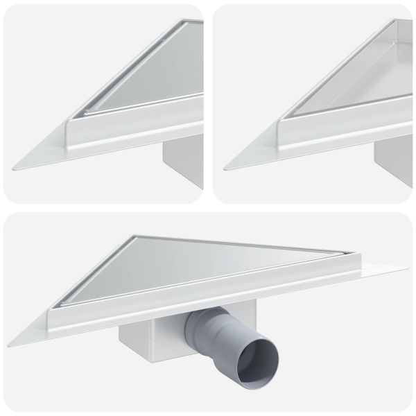 2 в 1 триъгълна душ дренаж Сребрист 25 x 25 cm