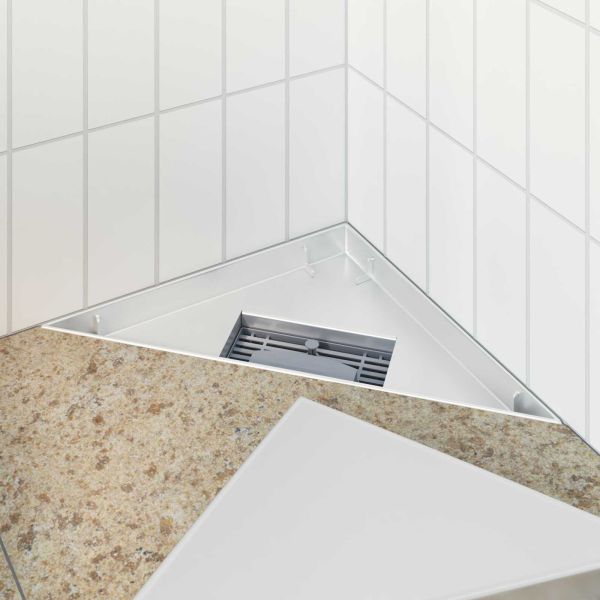 2 в 1 триъгълна душ дренаж Сребрист 25 x 25 cm