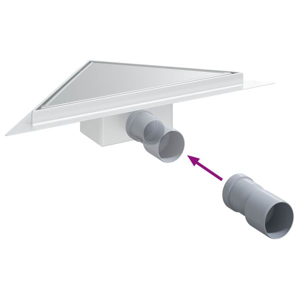 2 в 1 триъгълна душ дренаж Сребрист 25 x 25 cm