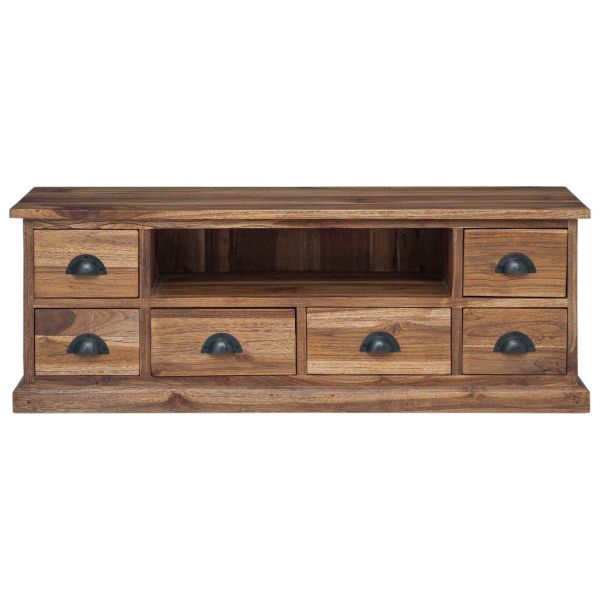 ТВ стойка Кафяво 110 x 30 x 40 cm Солидно тиково дърво