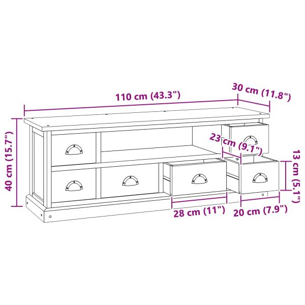 ТВ стойка Кафяво 110 x 30 x 40 cm Солидно тиково дърво