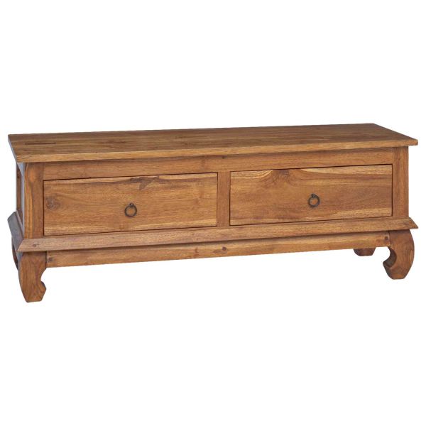 ТВ стойка Кафяво 110 x 35 x 40 см Солидно тиково дърво