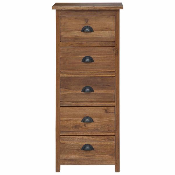 Плика с чекмедже Кафяво 45 x 35 x 110 см Солидно тиково дърво