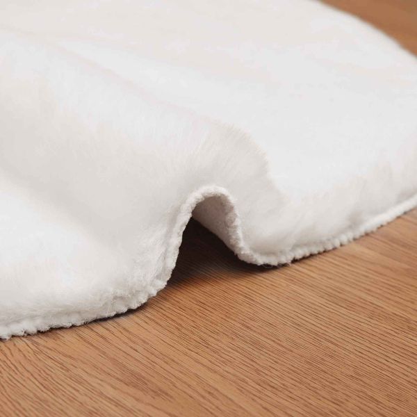 Килим с изкуствена заешка козина Olite Бяло 60 x 90 cm