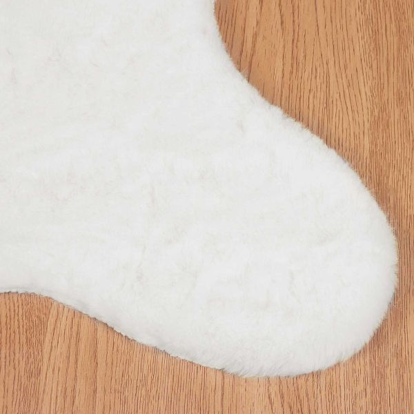 Килим с изкуствена заешка козина Olite Бяло 60 x 90 cm