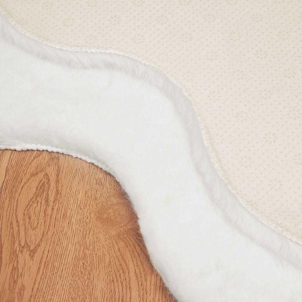 Килим с изкуствена заешка козина Olite Бяло 80 x 120 cm