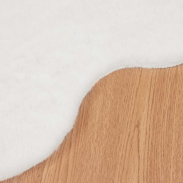 Килим с изкуствена заешка козина Olite Бяло 80 x 120 cm